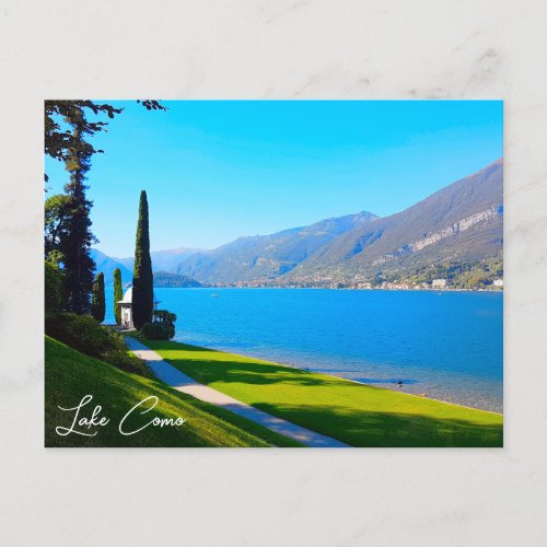 Lake Como Bellagio Walkway Italy Postcard