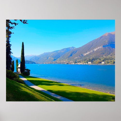 Lake Como Bellagio Walkway Italy Poster