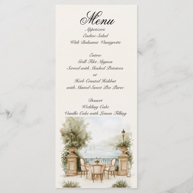 Lake Como Calligraphy Menu (Front)