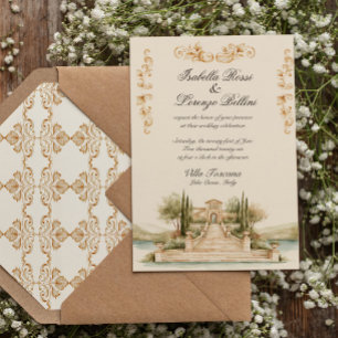 Lake Como Destination Wedding Invitation