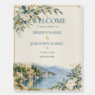 Lake Como | Elegant Italian Villa Wedding Welcome Foam Board