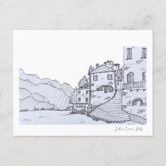 Lake Como hand sketch Postcard