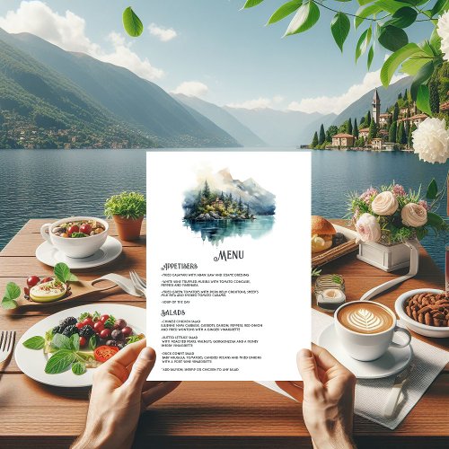 Lake Como Italian Destination Wedding Menu