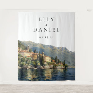 Lake Como Italian Wedding Photo Backdrop