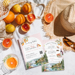 Lake Como Italy   Birthday Weekend Itinerary Invitation