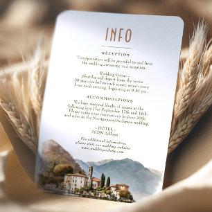 Lake Como Italy Destination Insert INFO Details Invitation
