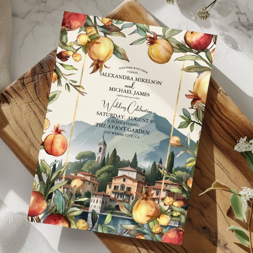 Lake Como  Italy Destination Wedding Invitation