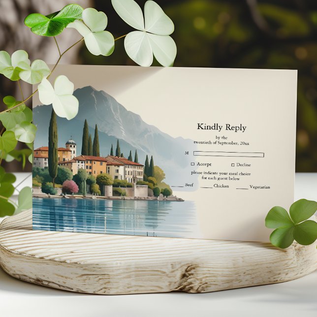 Lake Como  Italy Destination Wedding RSVP Card (Creator Uploaded)