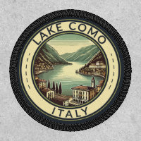 Lake Como Italy Illustration Travel Art Badge