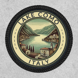 Lake Como Italy Illustration Travel Art Badge