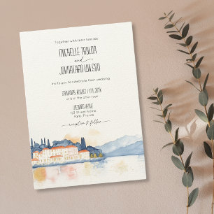 Lake Como Italy Mansion Destination Wedding Invitation