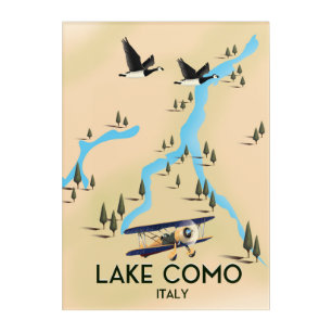 Lake Como Italy Map Travel poster Acrylic Print