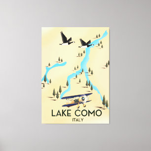 Lake Como Italy Map Travel poster Canvas Print