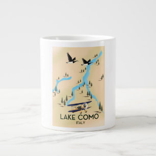 Lake Como Italy Map Travel poster Giant Coffee Mug