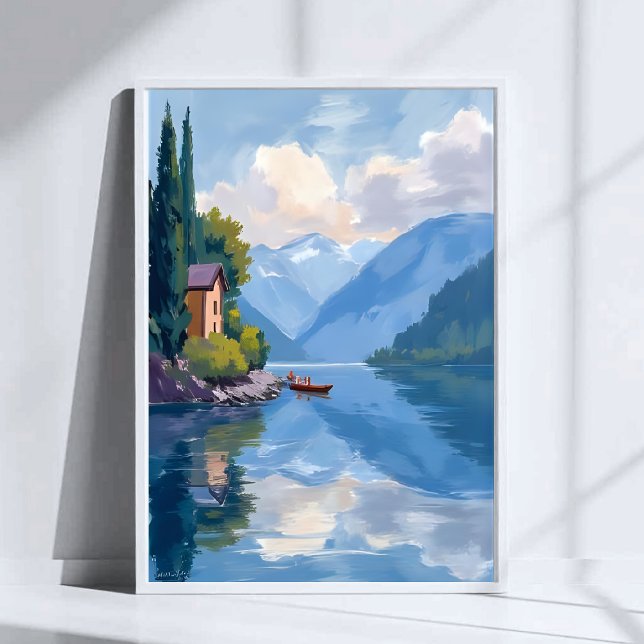Lake Como, Italy Painting Art Poster Print (Creator Uploaded)