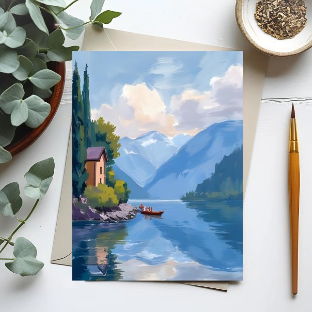 Lake Como, Italy Painting Postcard (Creator Uploaded)