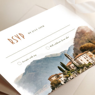 Lake Como Italy RSVP Wedding Insert Destination Invitation
