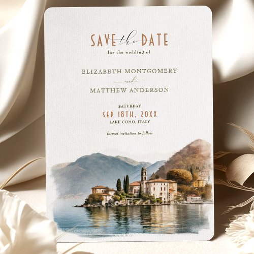 Lake Como Italy Save The Date Destination Invitation