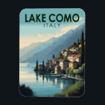 Lake Como Italy Travel Art Vintage Magnet<br><div class="desc">Lake Como vector art design. Lake Como,  in Northern Italy’s Lombardy region,  is an upscale resort area known for its dramatic scenery,  set against the foothills of the Alps.</div>