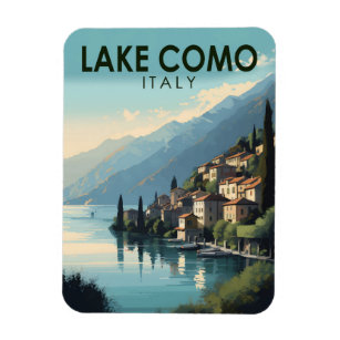 Lake Como Italy Travel Art Vintage Magnet