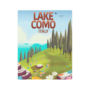 Lake Como Italy travel postcard. Metal Print