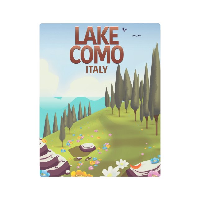 Lake Como Italy travel postcard. Metal Print (Front)