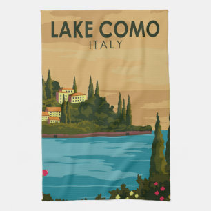 Lake Como Italy Vintage Kitchen Towel