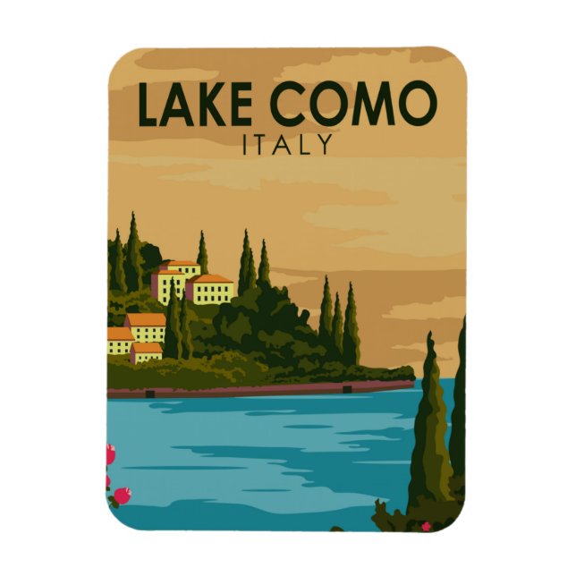 Lake Como Italy Vintage  Magnet (Vertical)