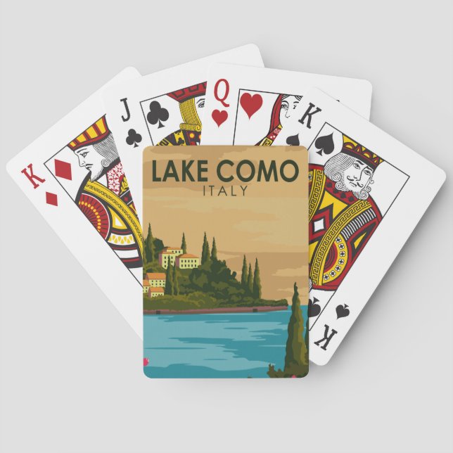 Lake Como Italy Vintage  Poker Cards (Back)
