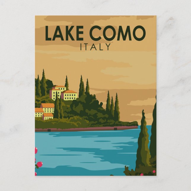 Lake Como Italy Vintage Postcard (Front)