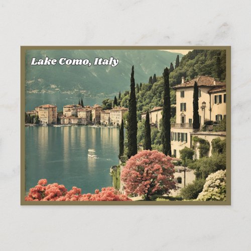 Lake Como Italy Vintage Postcard