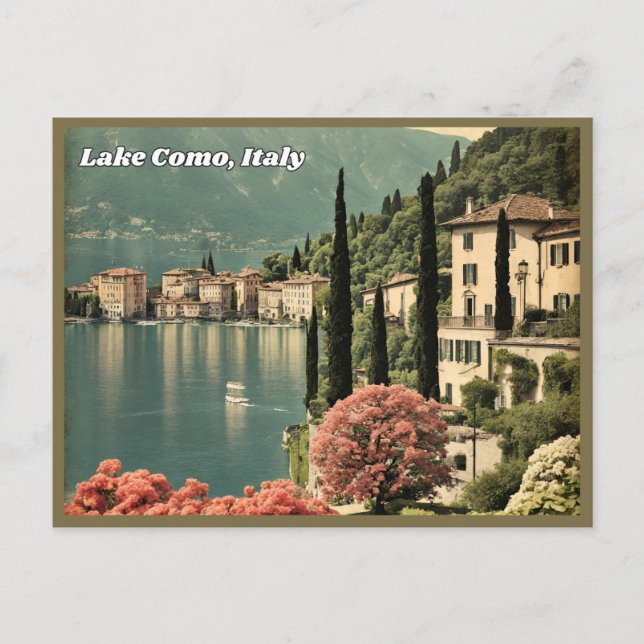 Lake Como, Italy Vintage Postcard (Front)