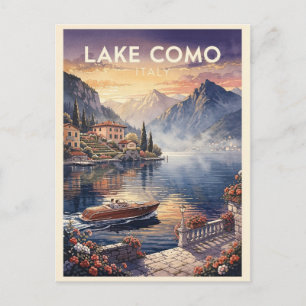 Lake Como Italy Vintage Postcard