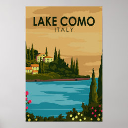 Lake Como Italy Vintage  Poster