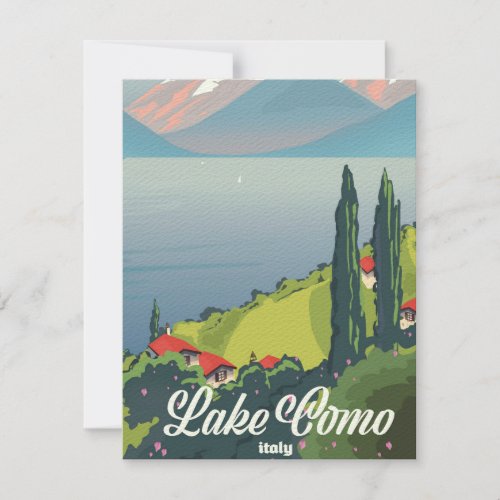 Lake Como Italy vintage style travel poster