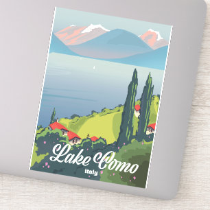 Lake Como Italy vintage style travel poster Sticker