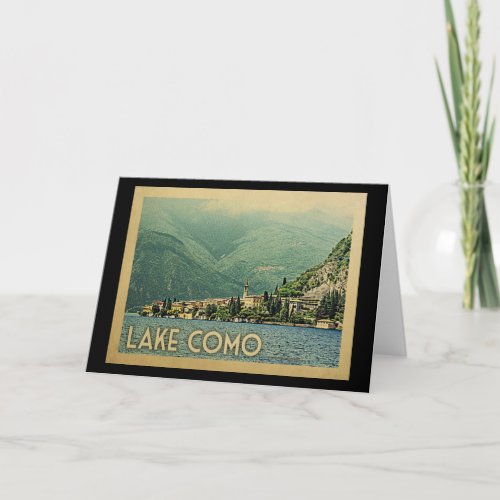 Lake Como Italy Vintage Travel Card