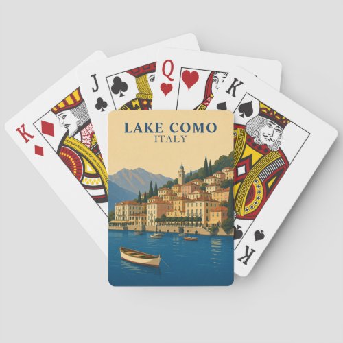 Lake Como Italy Vintage Travel Italian Lakes Poker Cards