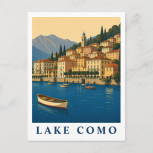 Lake Como Italy Vintage Travel Italian Lakes Postcard