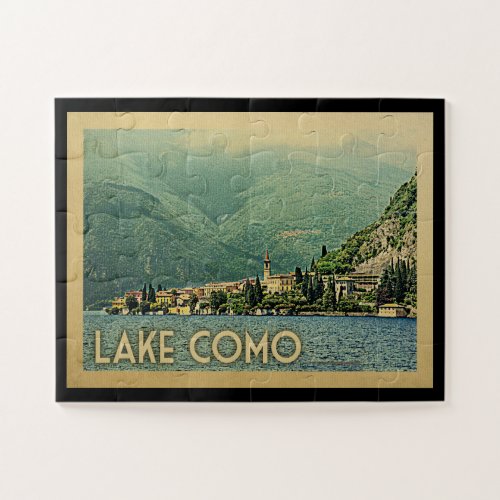 Lake Como Italy Vintage Travel Jigsaw Puzzle
