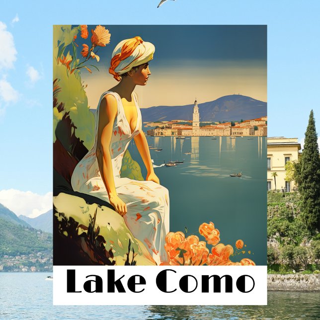 Lake Como Italy Vintage Travel Romantic Lakeside Postcard (Lake Como Italy Vintage Travel Romantic Lakeside Postcard
)
