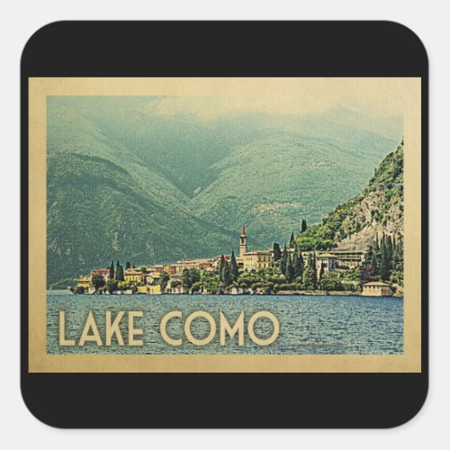 Lake Como Italy Vintage Travel Square Sticker