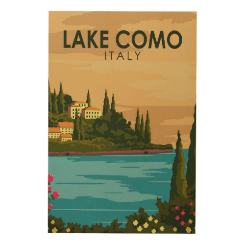 Lake Como Italy Vintage  Wood Wall Art