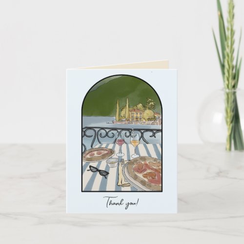 Lake como Italy Watercolor  Thank You Card