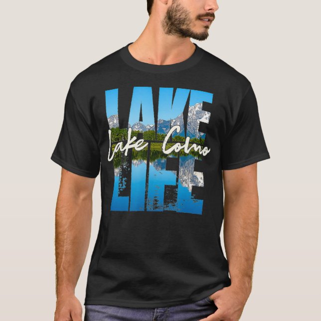 Lake Como Lakes Lake Life Kayaking Camping Kayak B T-Shirt (Front)