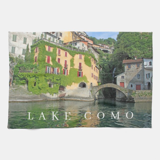 Lake Como Nesso view tea towel (Horizontal)