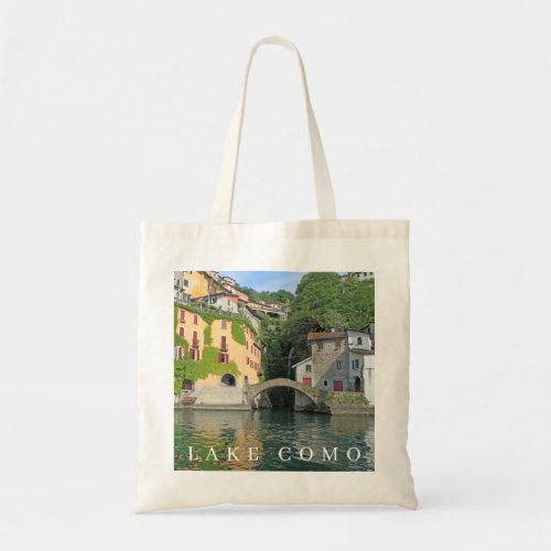 Lake Como Nesso view tote bag