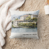 Bellagio Italy Poster Lumbar Pillow, Zazzle