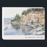 Lake Como Northern Italy Watercolor Italian Travel Wooden Box Sign<br><div class="desc">If you need any further customization please feel free to email me on yellowfebstudio@gmail.com. or message via Zazzle.</div>
