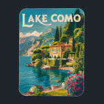 Lake Como Painterly Travel Art Vintage Magnet<br><div class="desc">Lake Como painterly art design. Lake Como,  in Northern Italy’s Lombardy region,  is an upscale resort area known for its dramatic scenery,  set against the foothills of the Alps.</div>